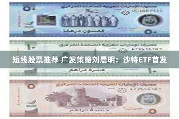 短线股票推荐 广发策略刘晨明：沙特ETF首发