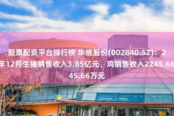 股票配资平台排行榜 华统股份(002840.SZ)：2024年12月生猪销售收入3.85亿元、鸡销售收入2245.66万元